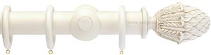 Opus 35mm Wood Curtain Pole Antique Ivory, Pineapple