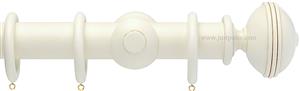 Opus 35mm Wood Curtain Pole Antique Ivory, Ribbed