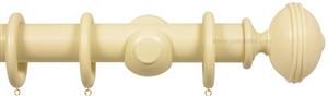 Opus 35mm Wood Curtain Pole Old Cream, Ribbed