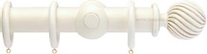 Opus 63mm Wood Curtain Pole Antique Ivory, Twisted