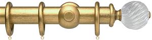 Opus Aria 35mm & 48mm Curtain Pole Antique Gold, Acrylic Twisted/Gold