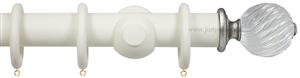 Opus Aria 35mm & 48mm Curtain Pole Chalk White, Acrylic Twisted/Silver
