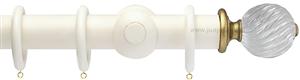 Opus Aria 35mm & 48mm Curtain Pole Antique Ivory, Acrylic Twisted/Gold