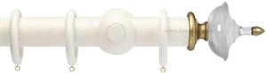 Opus Aria 35mm & 48mm Curtain Pole Antique Ivory, Acrylic Urn/Gold