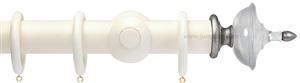 Opus Aria 35mm & 48mm Curtain Pole Antique Ivory, Acrylic Urn/Silver