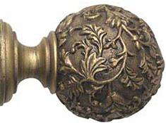 Modern Country 45mm, 55mm Floral Ball Finial, Gold Black
