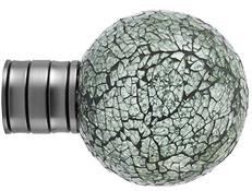 Galleria G2 35mm Finial Brushed Silver Mozaic Glass Ball