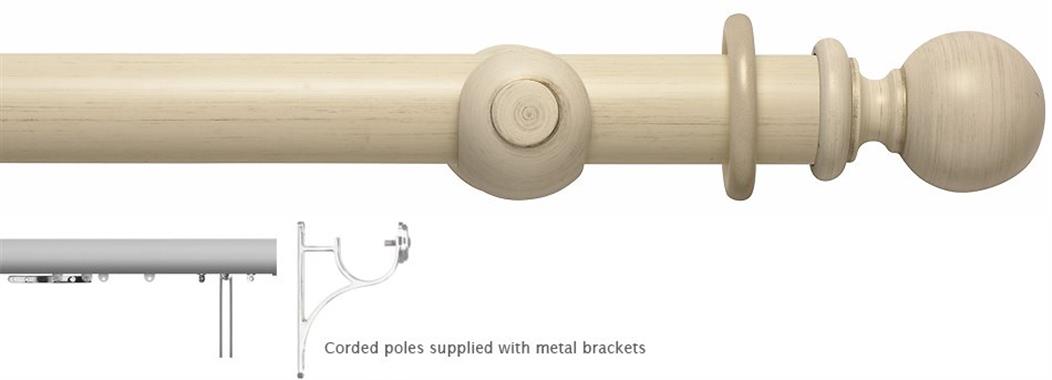 Modern Country 45mm, 55mm Corded Pole, Brushed Cream, Ball