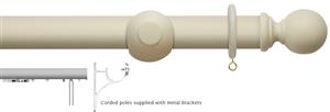 Modern Country 45mm, 55mm Corded Pole, Pearl, Ball
