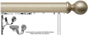 Modern Country 45mm, 55mm Corded Pole, Satin Silver, Ball