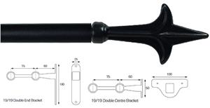 Cameron Fuller 19mm/19mm Double Pole Black Spear