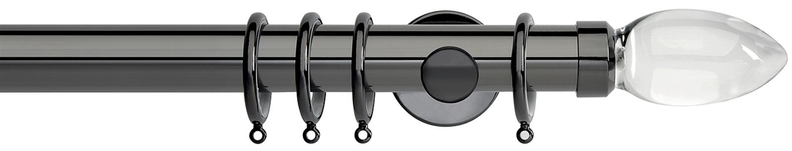 Neo Premium 35mm Pole Black Nickel Clear Teardrop