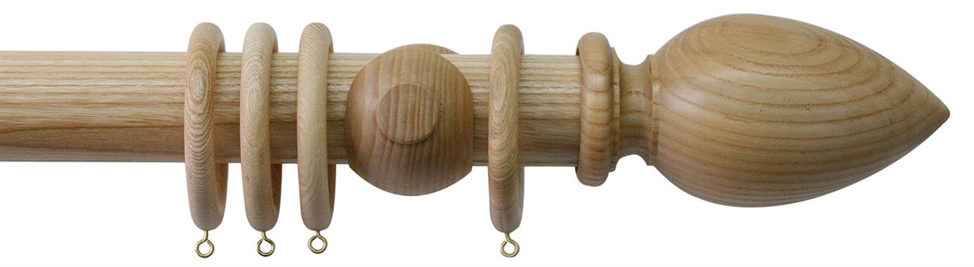 Jones Oakham 50mm Handcrafted Wood Pole Limed, Cone