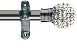 Galleria 50mm Eyelet Pole Brushed Silver Clear Jewelled Cage