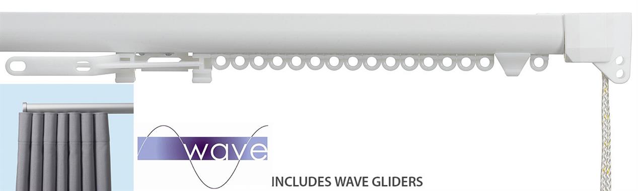 Silent Gliss 3840 Corded Curtain Track 80mm Wave White