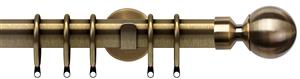 Speedy Poles Apart 28mm Pole Cylinder Antique Brass, Ball
