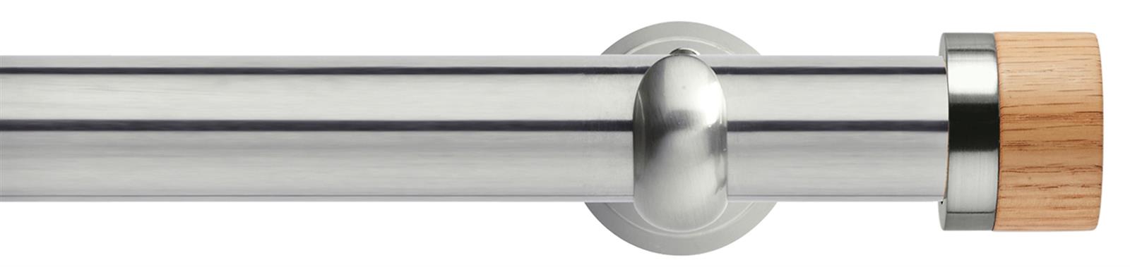 Neo 28mm Metal Eyelet Pole,Stainless Steel,Cup,Oak Stud