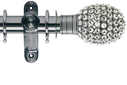 Galleria 35mm Pole Brushed Silver Clear Jewelled Bulb