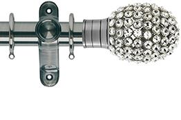 Galleria 50mm Pole Brushed Silver Clear Jewelled Bulb