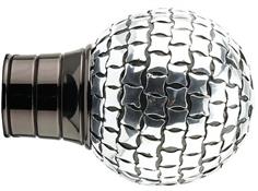 Galleria G2 50mm Finial Brushed Silver Shiny Studded Ball
