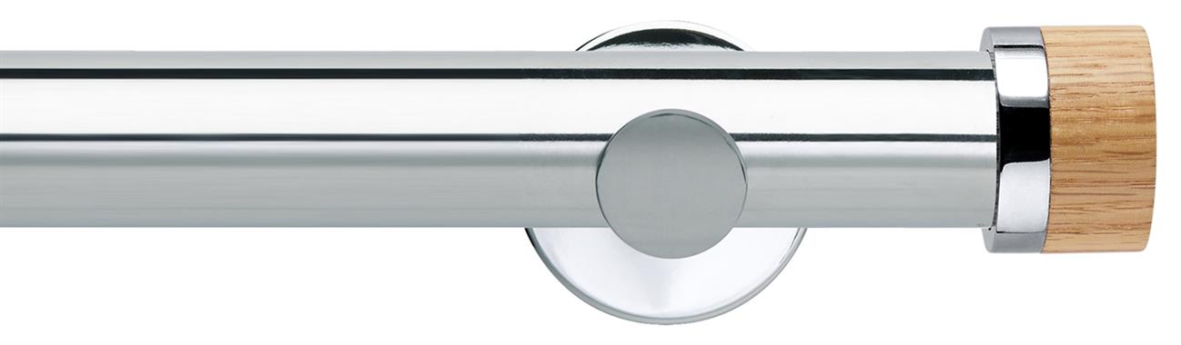 Neo 35mm Metal Eyelet Pole,Chrome,Oak Stud