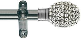 Galleria 50mm Eyelet Pole Brushed Silver Clear Jewelled Bulb