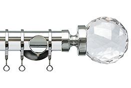 Jones Lunar 28mm Pole Chrome, Clear Faceted Glass