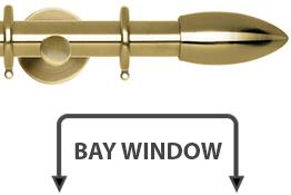 Neo 28mm Bay Window Pole Spun Brass Bullet