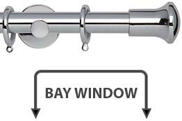 Neo 28mm Bay Window Pole Chrome Trumpet