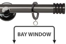 Neo 19mm Bay Window Pole Black Nickel Stud