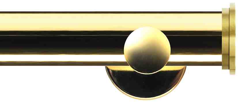 Renaissance Dimensions 28mm Contemporary Eyelet Pole Polished Brass, Fynn Endcap