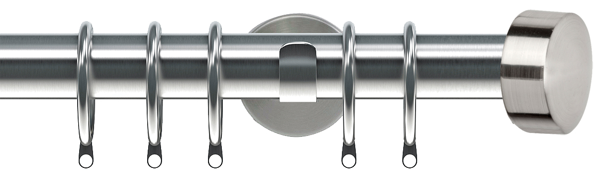 Speedy Poles Apart 28mm Pole Cylinder Satin Silver, Endcap