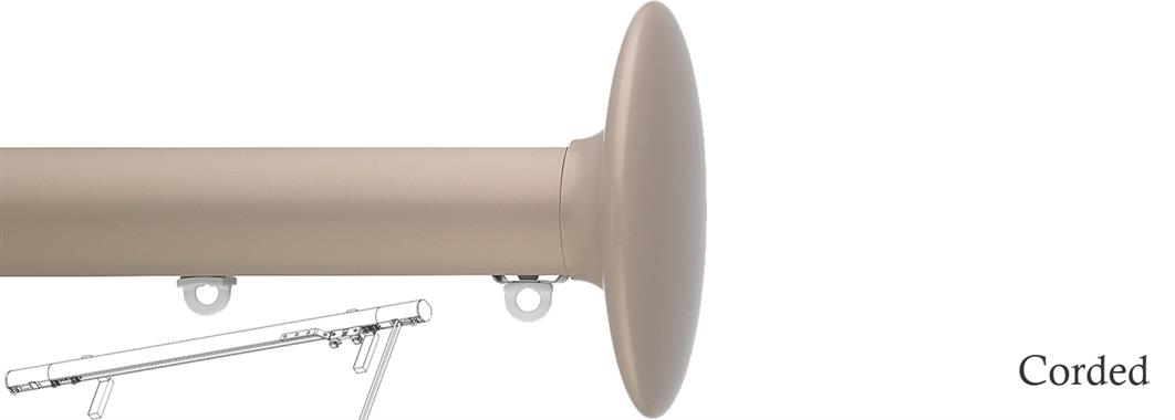 Silent Gliss Corded Metropole 50mm 7640 Taupe Ellipse Finial