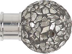 Renaissance Spectrum 35mm Finial Only, Polished Silver, Mirror Mosaic
