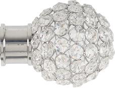 Renaissance Spectrum 50mm Finial Only, Polished Silver, Clear Crystal Beads