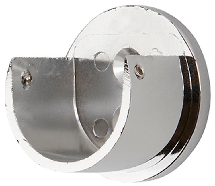 Galleria and G2 Galleria 35mm Curtain Pole Recess Bracket in Chrome, designed for use when curtain poles are being fitted into a recess