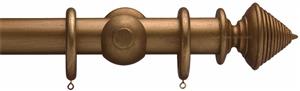 Advent 35mm Curtain Pole Distressed Bronze Reeded Cone