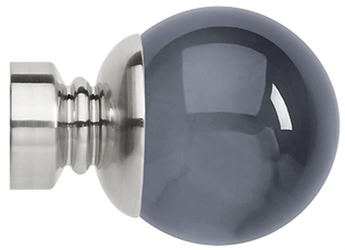 Neo Premium 28mm Smoke Grey Ball Finial Only, Stainless Steel