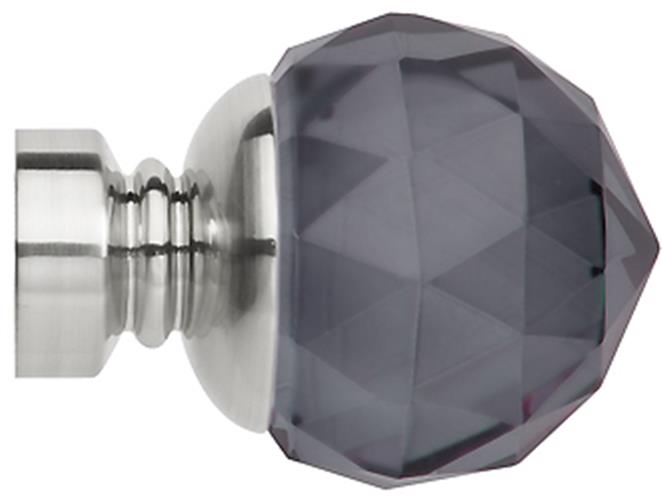 Neo Premium 28mm Smoke Grey Faceted Ball Finial Only, Stainless Steel