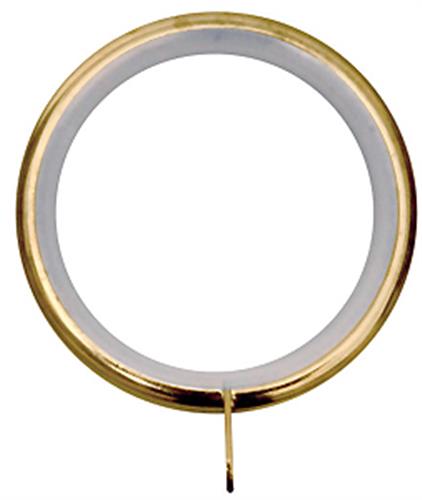 Renaissance Orbit 28mm Metal Curtain Pole Rings, Polished Brass