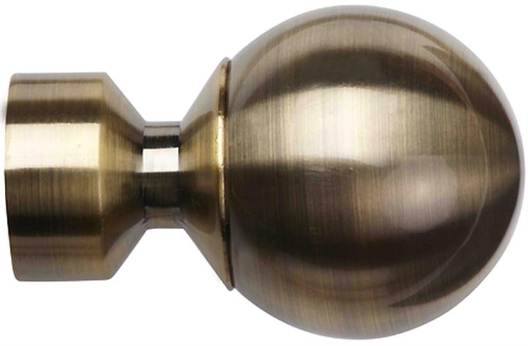 Speedy Poles Apart 28mm Finials only, Antique Brass, Ball