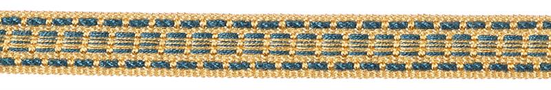 JLS Upholstery Classic Braid Trimming, Marine Blue Gold