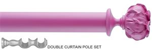 Byron Floral Neon 35mm Double Pole Fuchsia Peony