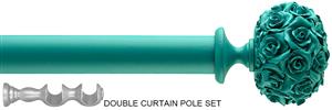 Byron Floral Neon 35mm 55mm Double Pole Turquoise Posy