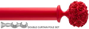 Byron Floral Neon 35mm 55mm Double Pole Red, Posy