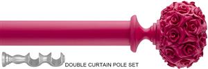 Byron Floral Neon 35mm 55mm Double Pole Raspberry Posy
