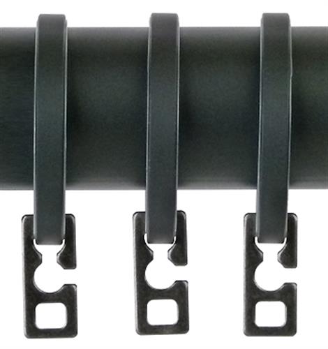 Elementi Zen 28mm Metal Curtain Pole Rings, Black