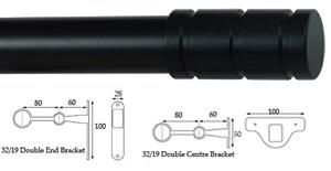 Cameron Fuller 32mm/19mm Double Pole Black Barrel