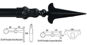 Cameron Fuller 32mm/19mm Double Pole Black Spear