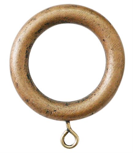 Jones Cathedral 30mm Wood Curtain Rings, Antique Gold